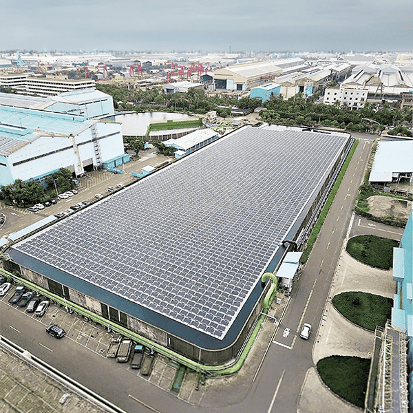中鋼廠區屋頂型太陽能工程完工圖